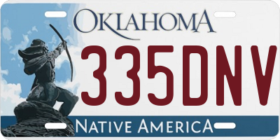 OK license plate 335DNV