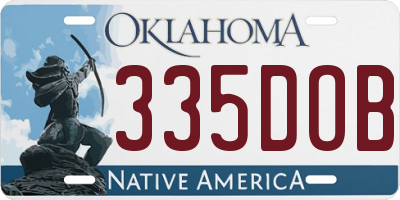 OK license plate 335DOB
