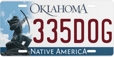 OK license plate 335DOG
