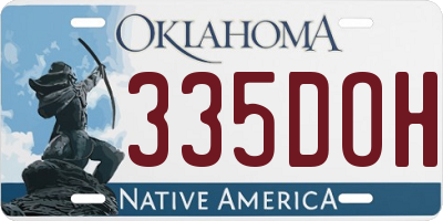 OK license plate 335DOH