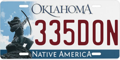OK license plate 335DON