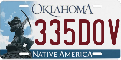 OK license plate 335DOV