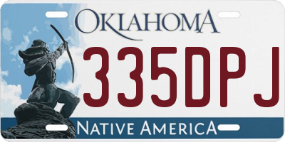 OK license plate 335DPJ