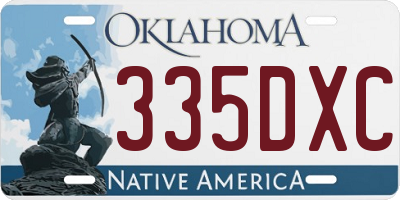 OK license plate 335DXC