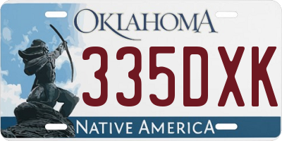 OK license plate 335DXK