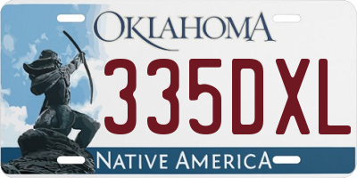 OK license plate 335DXL