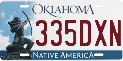 OK license plate 335DXN