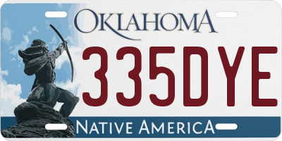 OK license plate 335DYE