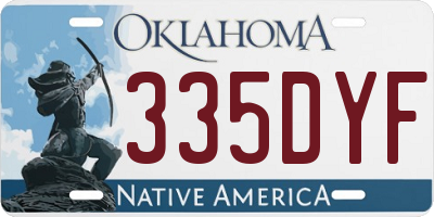 OK license plate 335DYF
