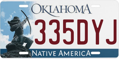 OK license plate 335DYJ