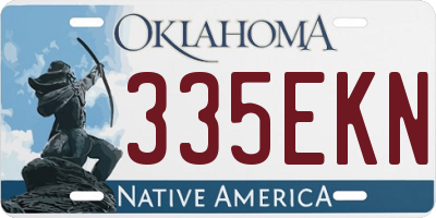 OK license plate 335EKN