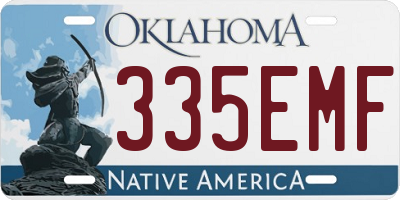 OK license plate 335EMF
