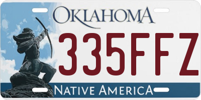 OK license plate 335FFZ