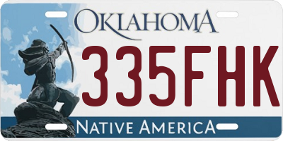 OK license plate 335FHK