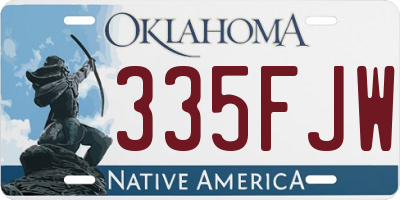 OK license plate 335FJW