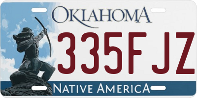 OK license plate 335FJZ