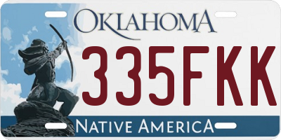 OK license plate 335FKK