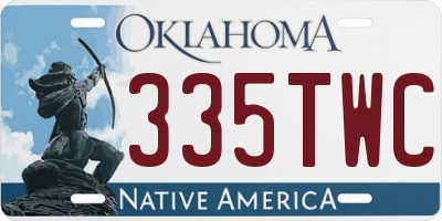 OK license plate 335TWC