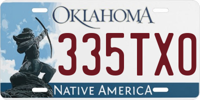 OK license plate 335TXO