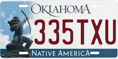 OK license plate 335TXU