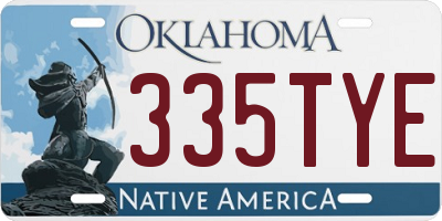 OK license plate 335TYE