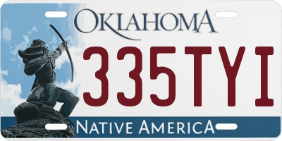 OK license plate 335TYI