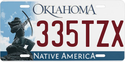 OK license plate 335TZX