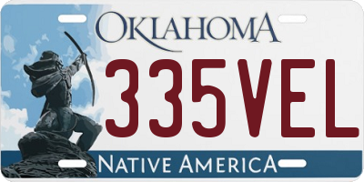 OK license plate 335VEL