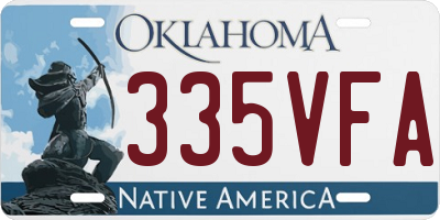 OK license plate 335VFA