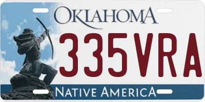 OK license plate 335VRA