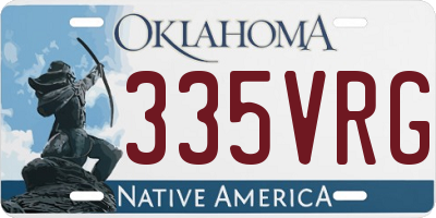 OK license plate 335VRG