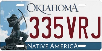 OK license plate 335VRJ