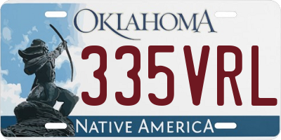 OK license plate 335VRL