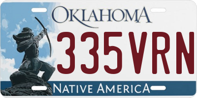 OK license plate 335VRN