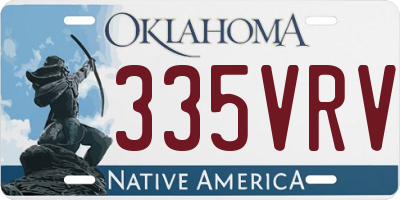 OK license plate 335VRV