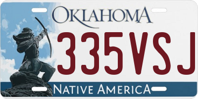 OK license plate 335VSJ