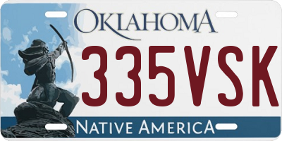 OK license plate 335VSK