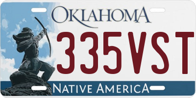 OK license plate 335VST