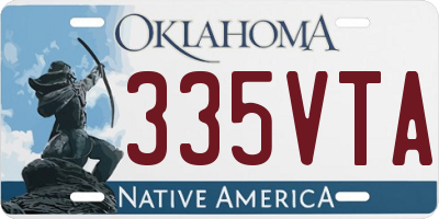 OK license plate 335VTA