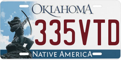 OK license plate 335VTD