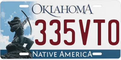 OK license plate 335VTO