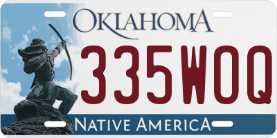 OK license plate 335WOQ