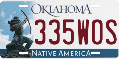 OK license plate 335WOS