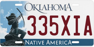 OK license plate 335XIA