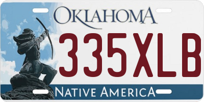 OK license plate 335XLB