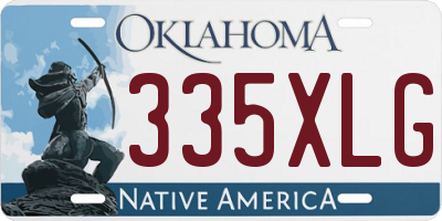 OK license plate 335XLG