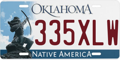 OK license plate 335XLW