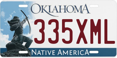 OK license plate 335XML