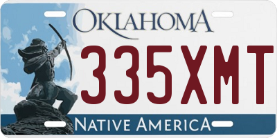 OK license plate 335XMT