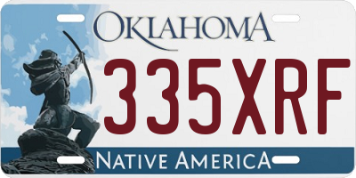 OK license plate 335XRF